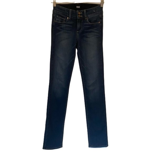 Paige Hidden Hills Mid Rise Straight Leg Dark wash Jeans Size 25 - Picture 2 of 14